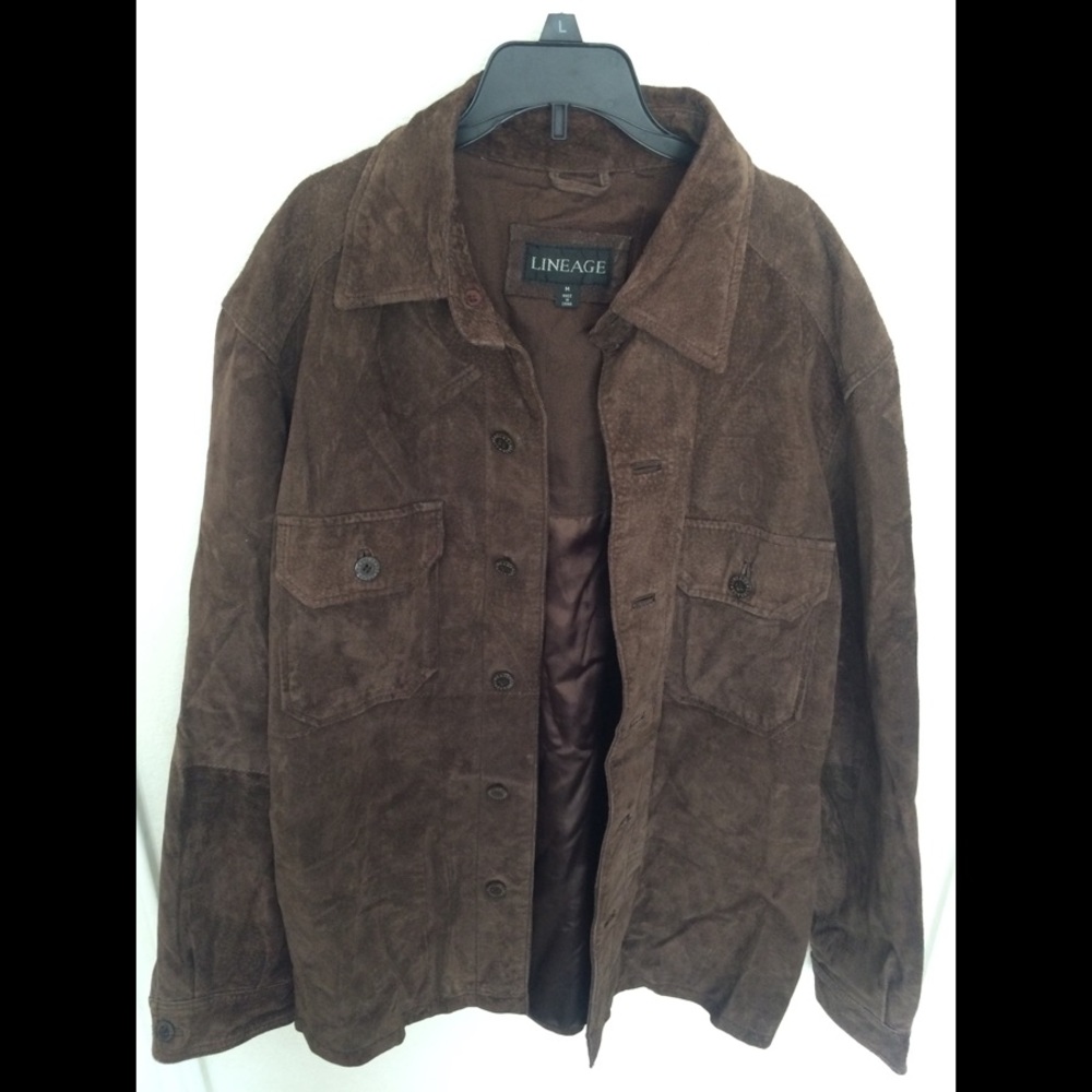 🍁 LEATHER  Buttoned Brown Shirt/Jacket, Size M